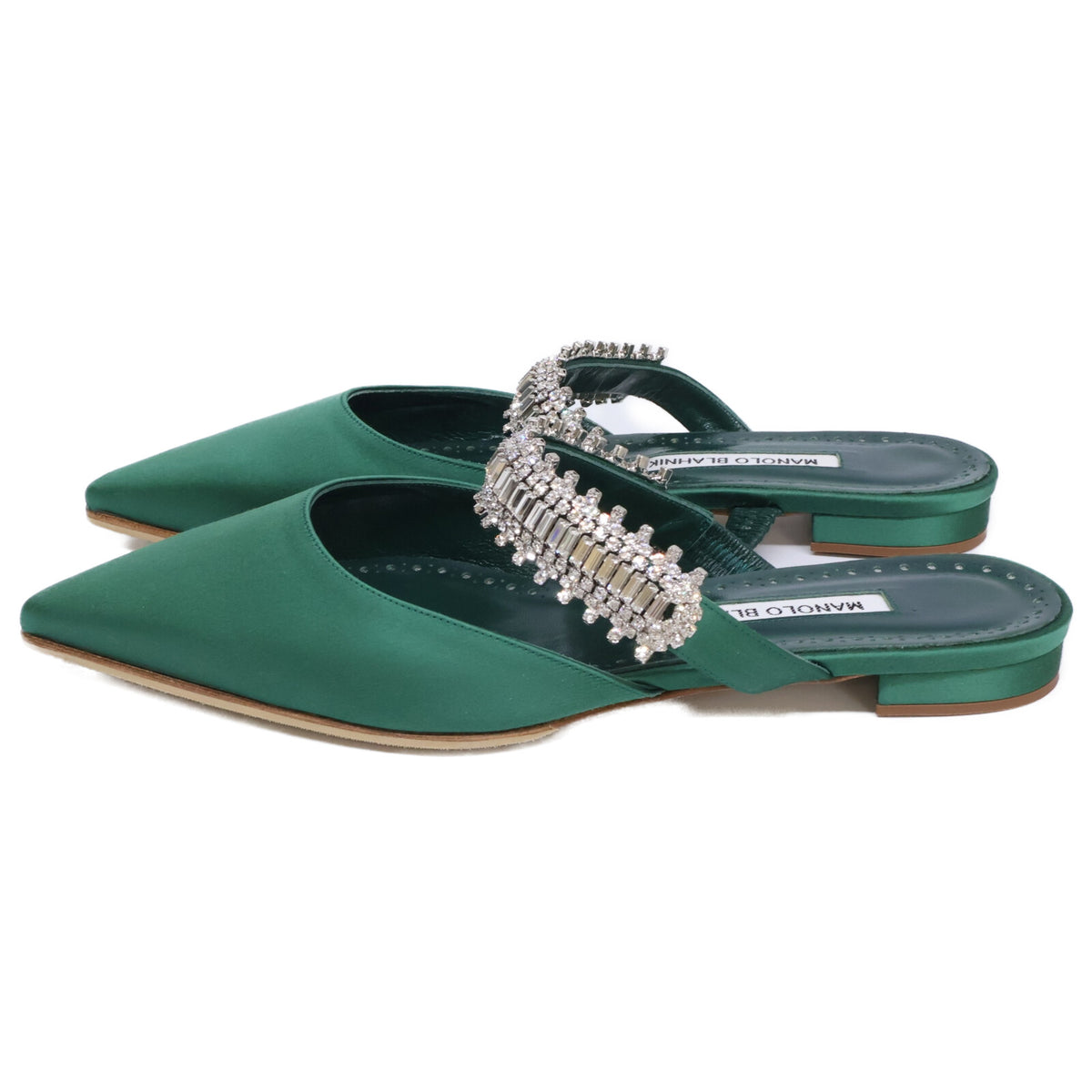 MANOLO BLAHNIK マノロブラニク 【新品同様】LUTARA FLAT ビジューストラップ フラットパンプス シューズ