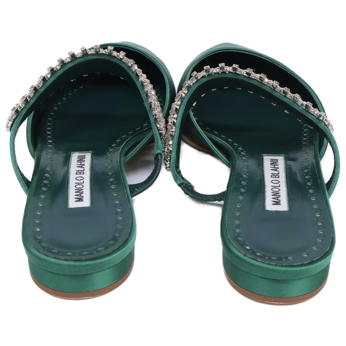 MANOLO BLAHNIK マノロブラニク 【新品同様】LUTARA FLAT ビジューストラップ フラットパンプス シューズ