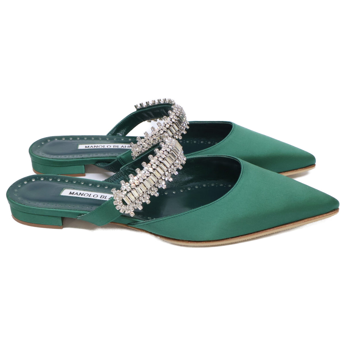 MANOLO BLAHNIK マノロブラニク 【新品同様】LUTARA FLAT ビジューストラップ フラットパンプス シューズ