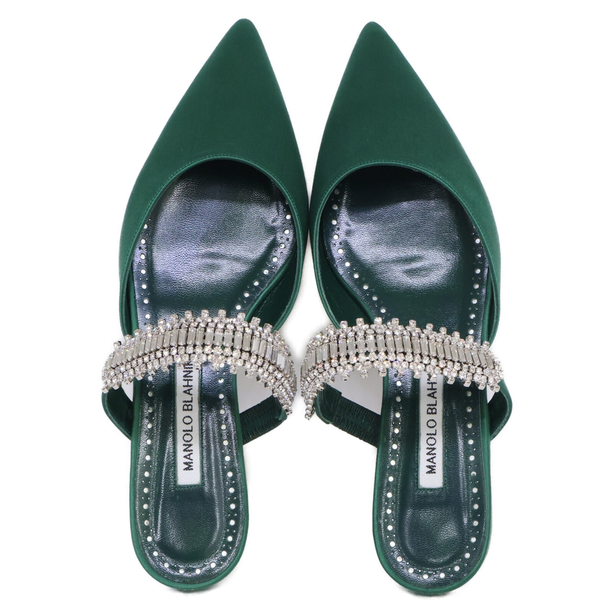 MANOLO BLAHNIK マノロブラニク 【新品同様】LUTARA FLAT ビジューストラップ フラットパンプス シューズ