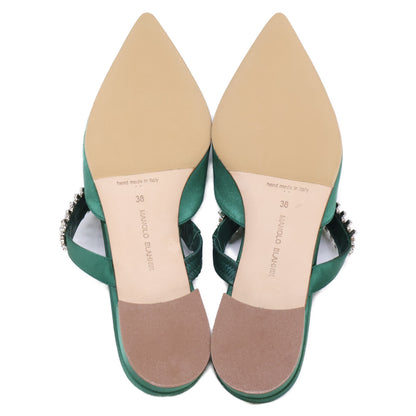MANOLO BLAHNIK マノロブラニク 【新品同様】LUTARA FLAT ビジューストラップ フラットパンプス シューズ