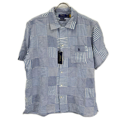 POLObyRalphLauren ポロラルフローレン 26SS クラシックフィット ブルー パッチワーク チェック 半袖シャツ トップス