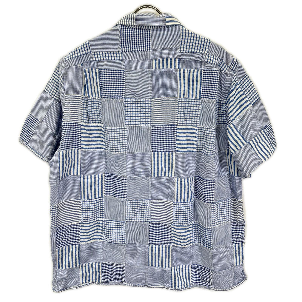 POLObyRalphLauren ポロラルフローレン 26SS クラシックフィット ブルー パッチワーク チェック 半袖シャツ トップス