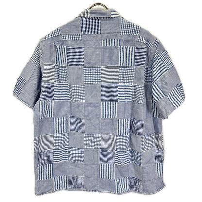 POLObyRalphLauren ポロラルフローレン 26SS クラシックフィット ブルー パッチワーク チェック 半袖シャツ トップス