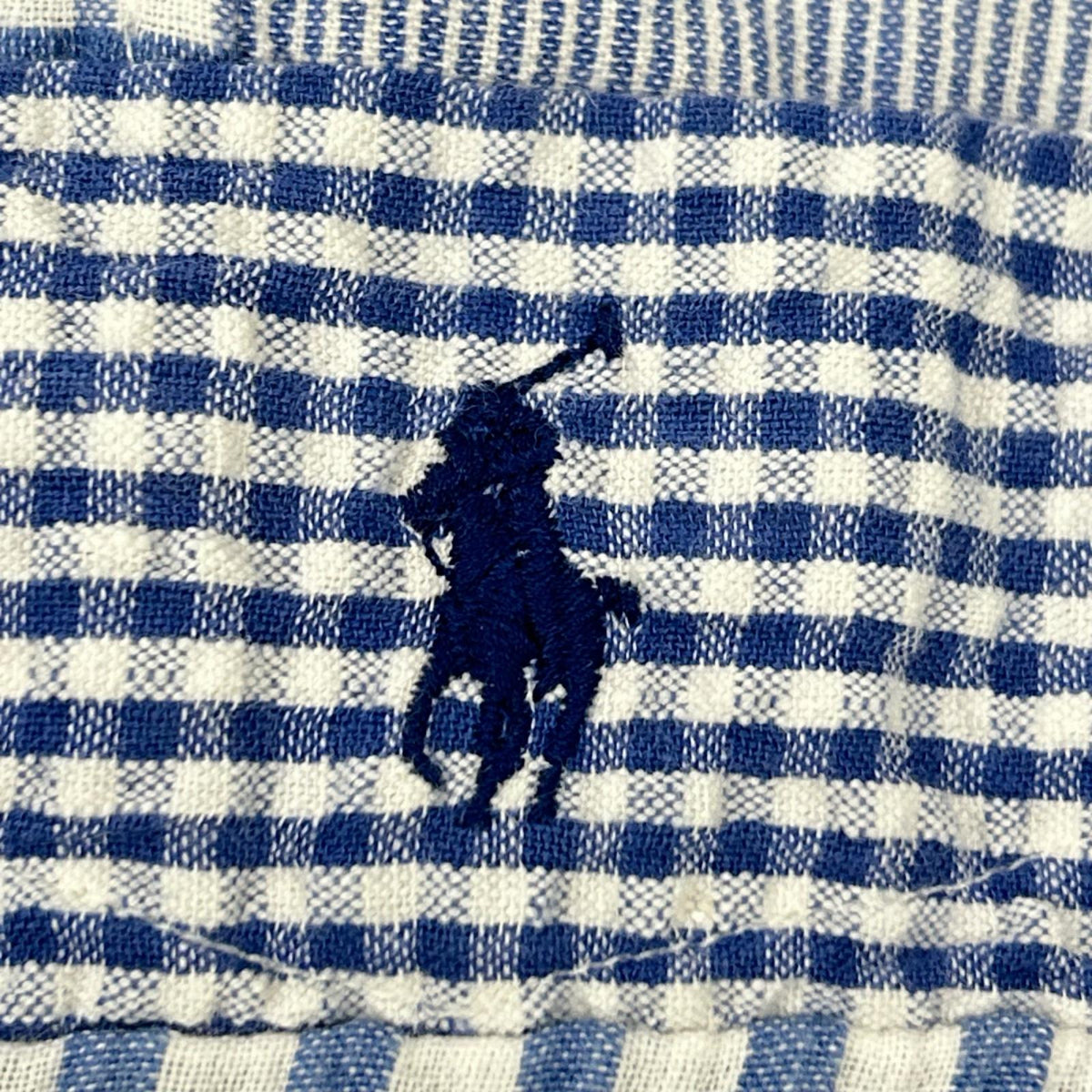 POLObyRalphLauren ポロラルフローレン 26SS クラシックフィット ブルー パッチワーク チェック 半袖シャツ トップス
