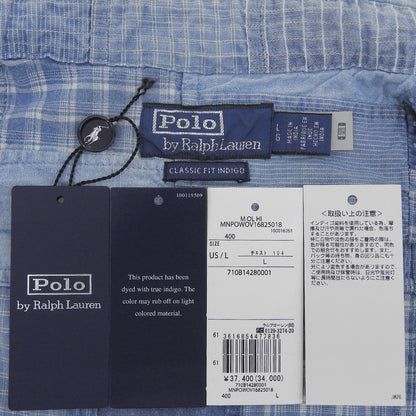 POLObyRalphLauren ポロラルフローレン 美品 クラシックフィット パッチワーク チェックシャツ トップス メンズ ブルー L 26SS トップス