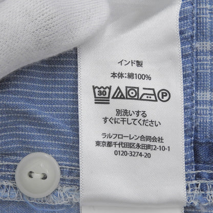 POLObyRalphLauren ポロラルフローレン 美品 クラシックフィット パッチワーク チェックシャツ トップス メンズ ブルー L 26SS トップス