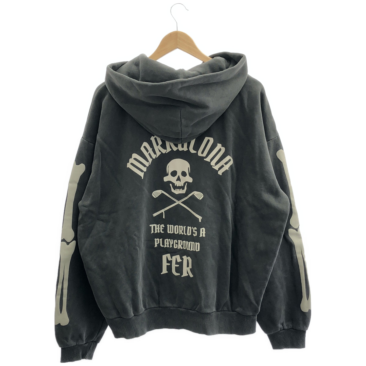 MARK&LONA マークアンドロナ MFM-6A-AD20 グレー Johnson Skull Vintage Zip Hoodie トップス