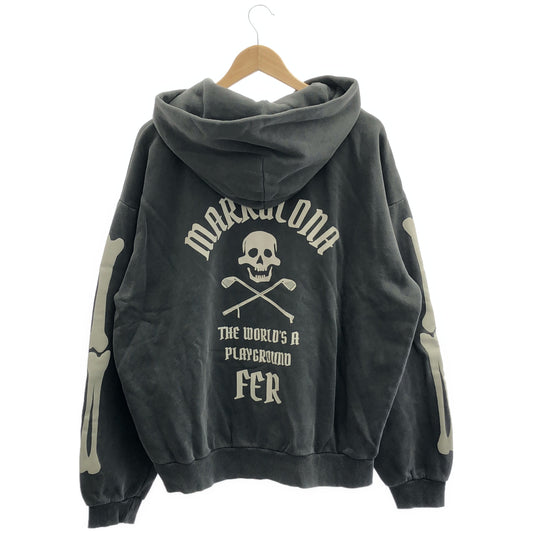 MARK&LONA マークアンドロナ MFM-6A-AD20 グレー Johnson Skull Vintage Zip Hoodie トップス