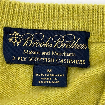 BrooksBrothers ブルックスブラザーズ ライムイエロー系 カシミヤ Vネック ニット トップス