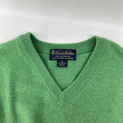 BrooksBrothers ブルックスブラザーズ ライトグリーン系 カシミヤ Vネック ニット トップス