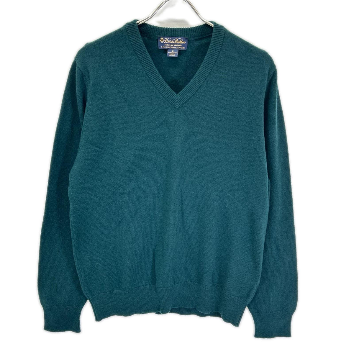 BrooksBrothers ブルックスブラザーズ グリーン系 カシミヤ Vネック ニット トップス