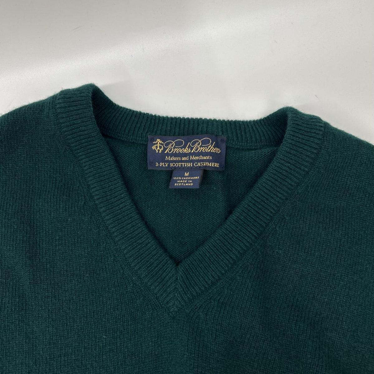 BrooksBrothers ブルックスブラザーズ グリーン系 カシミヤ Vネック ニット トップス