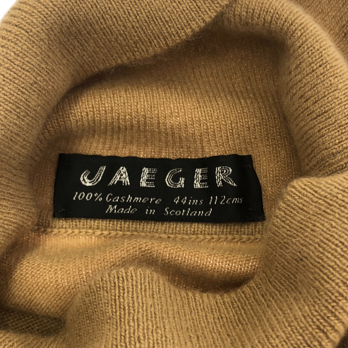 JAEGER イエーガー ベージュ カシミヤ タートルネック ニット トップス