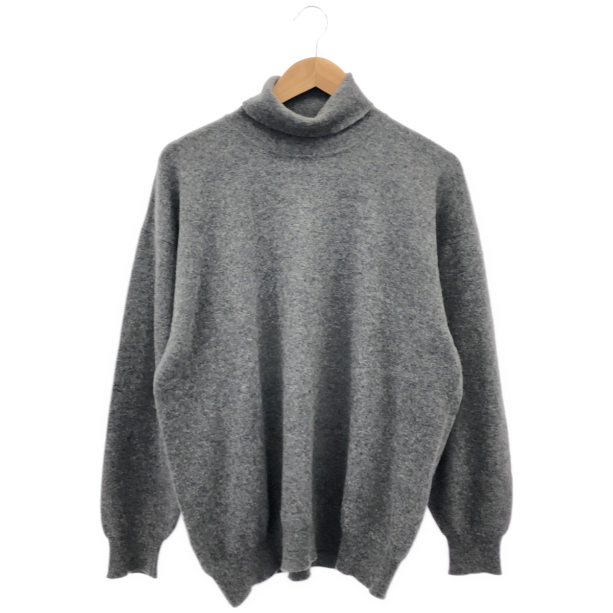 JAEGER イエーガー グレー カシミヤ タートルネック ニット トップス