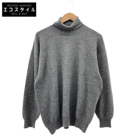 JAEGER イエーガー グレー カシミヤ タートルネック ニット トップス
