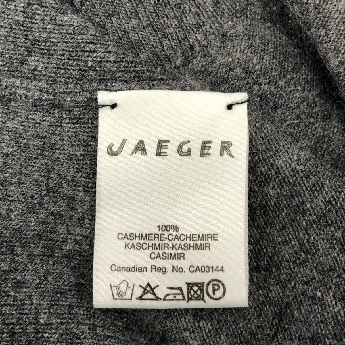 JAEGER イエーガー グレー カシミヤ タートルネック ニット トップス