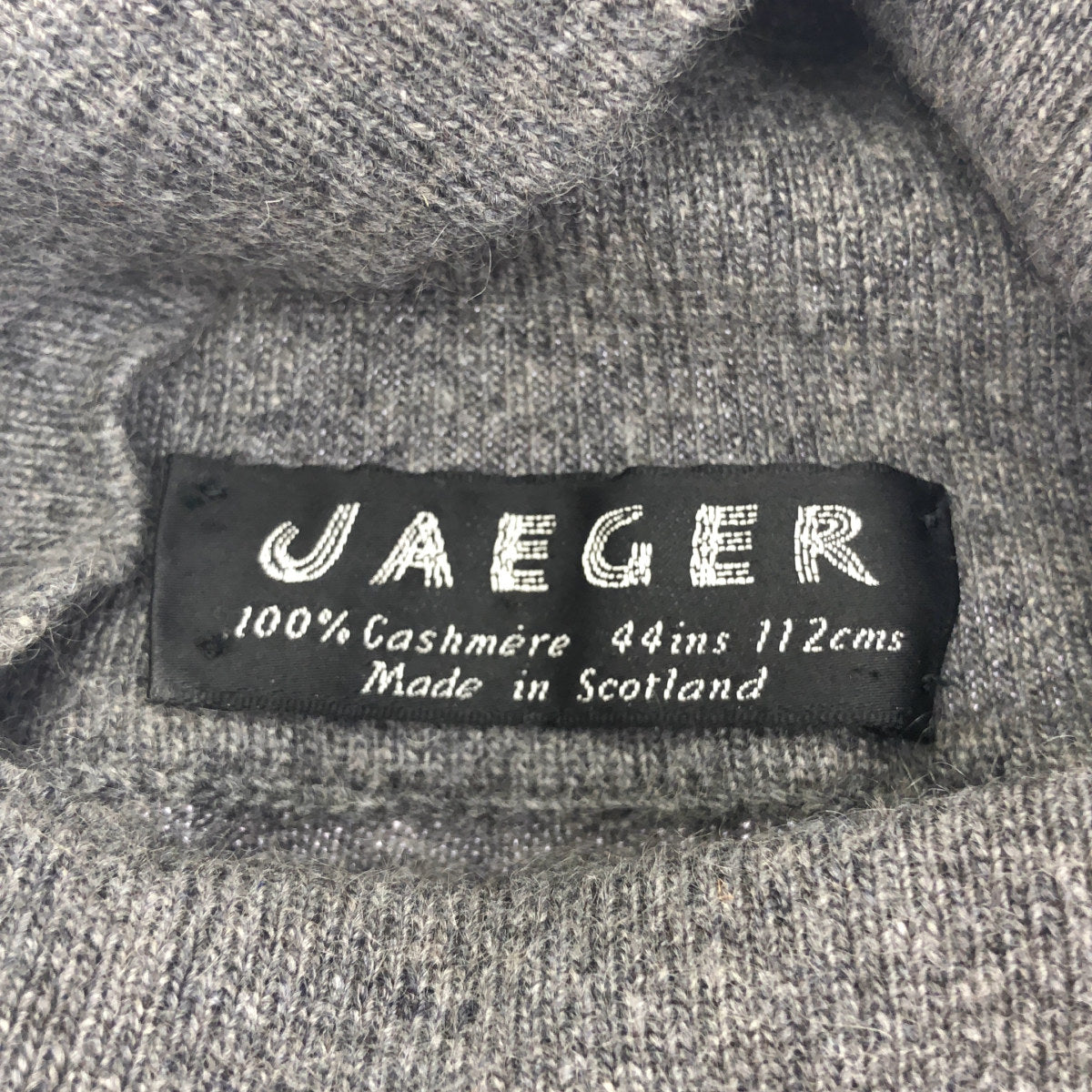 JAEGER イエーガー グレー カシミヤ タートルネック ニット トップス