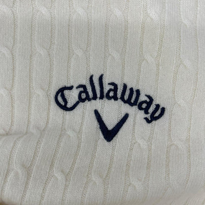 CALLAWAY キャロウェイ アイボリー カシミヤ ロゴ刺繍 タートルネック ニット トップス