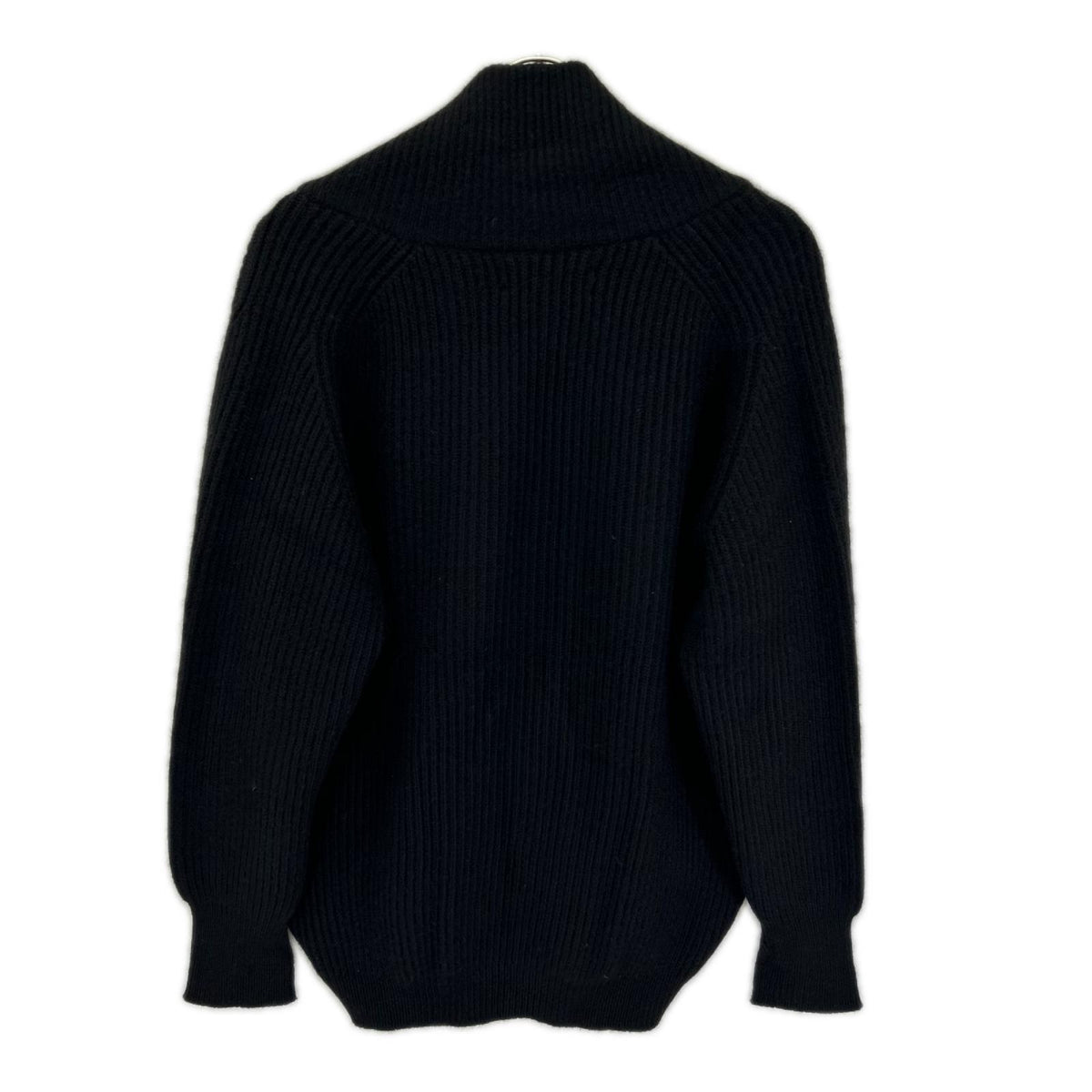 ブラック カシミヤ ショールカラー ダブルブレスト ニット トップス