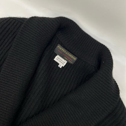 ブラック カシミヤ ショールカラー ダブルブレスト ニット トップス