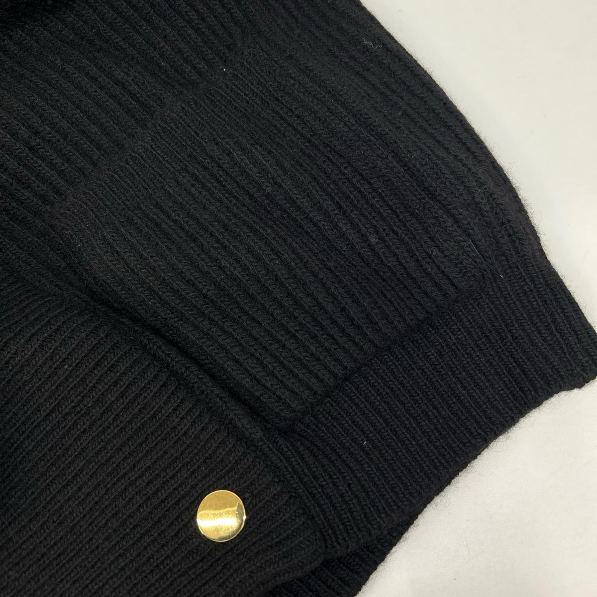 ブラック カシミヤ ショールカラー ダブルブレスト ニット トップス