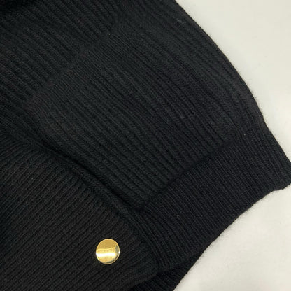 ブラック カシミヤ ショールカラー ダブルブレスト ニット トップス