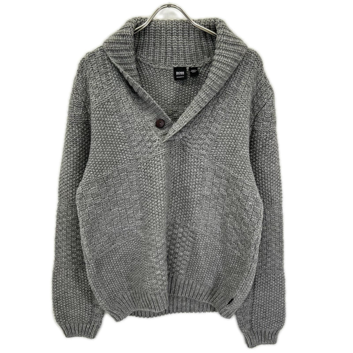 BOSS ボス グレー アルパカ×ウール ショールニット トップス