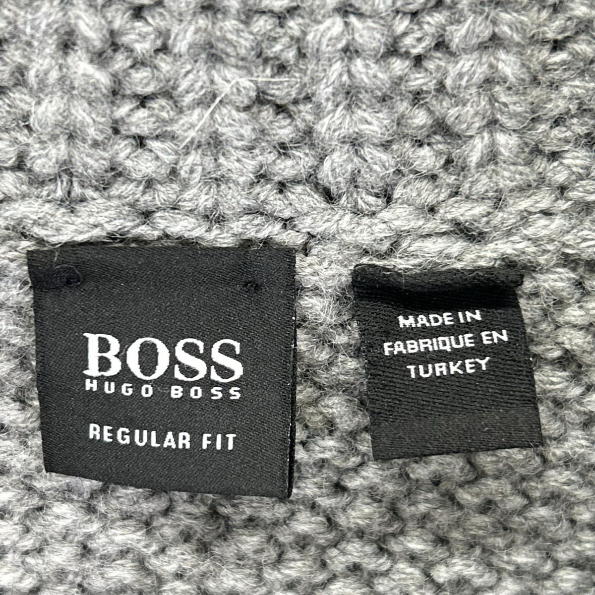 BOSS ボス グレー アルパカ×ウール ショールニット トップス