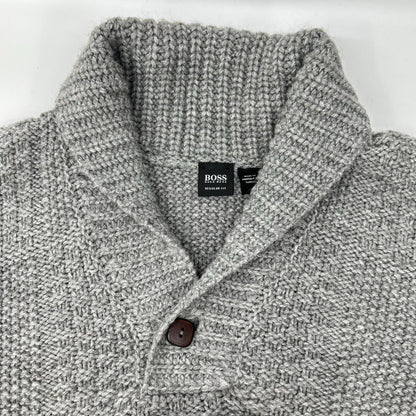 BOSS ボス グレー アルパカ×ウール ショールニット トップス