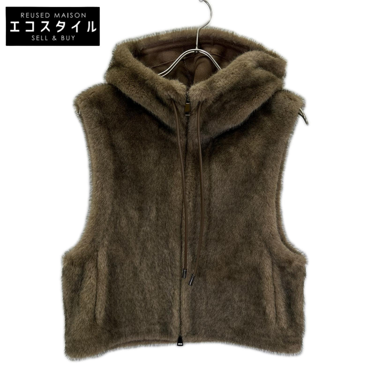 Lou Andrea ルーアンドレア 25-010-570-0006 HOOD VEST エコファー ベスト ベスト