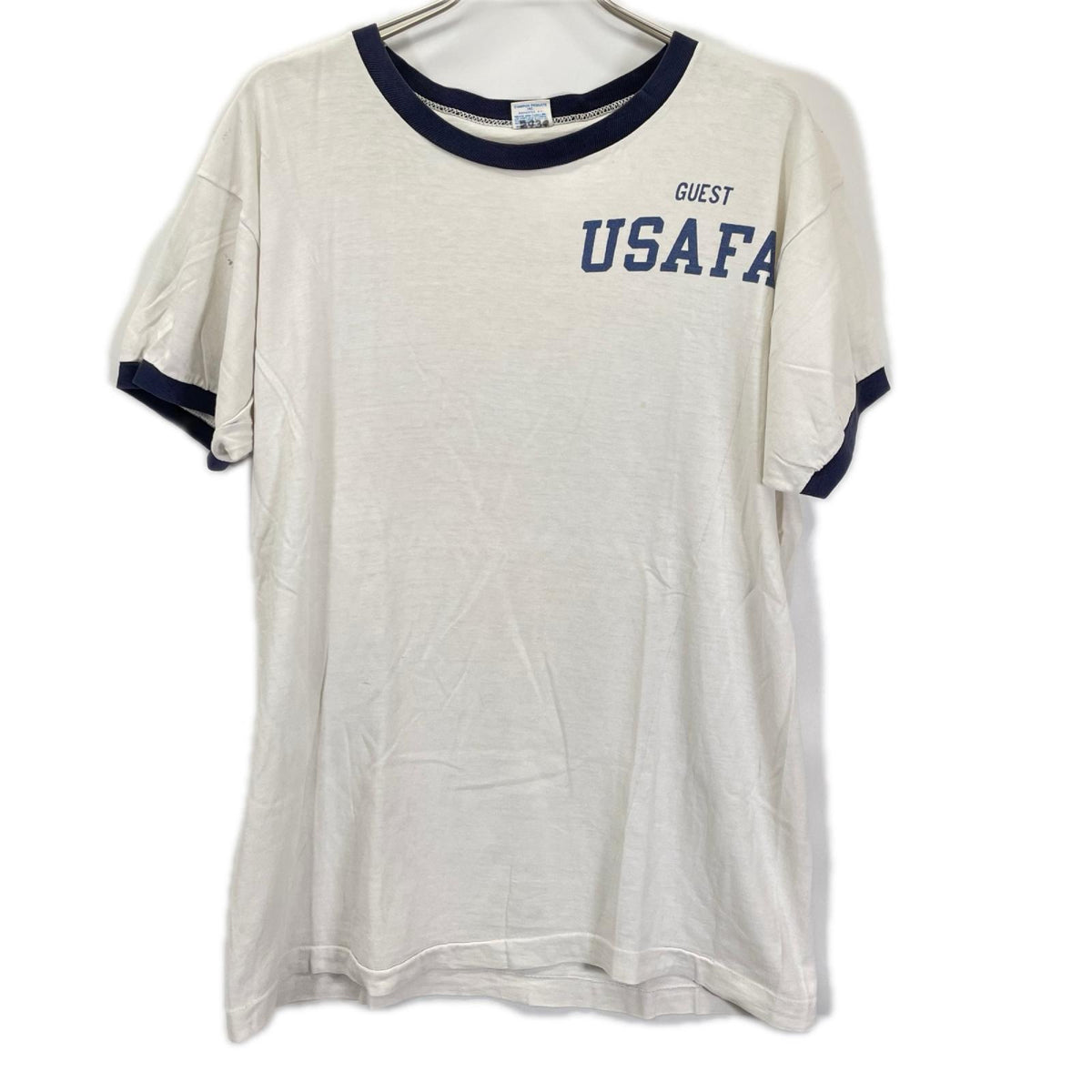 Champion チャンピオン 70'S USA製 USAFA GUEST バータグ リンガーTシャツ トップス