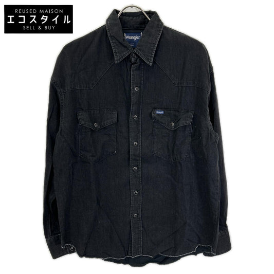 Wrangler ラングラー ×LECHOPPE WS9301 ブラック ウエスタンデニムシャツ トップス