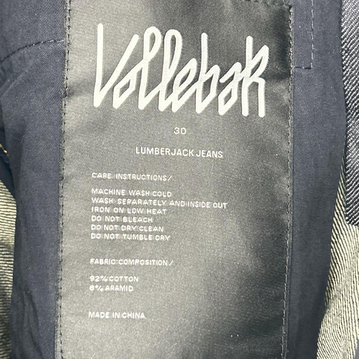 VOLLEBAK ボレバック インディゴ LUMBERJACK JEANS デニムパンツ ボトムス