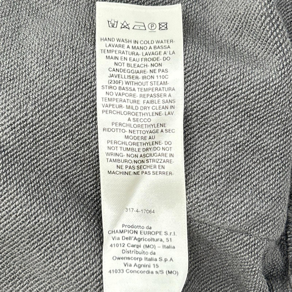 Rick Owens リックオウエンス CM21S0009 ×チャンピオン グレー系 ペンタグラム ジップアップ パーカー トップス