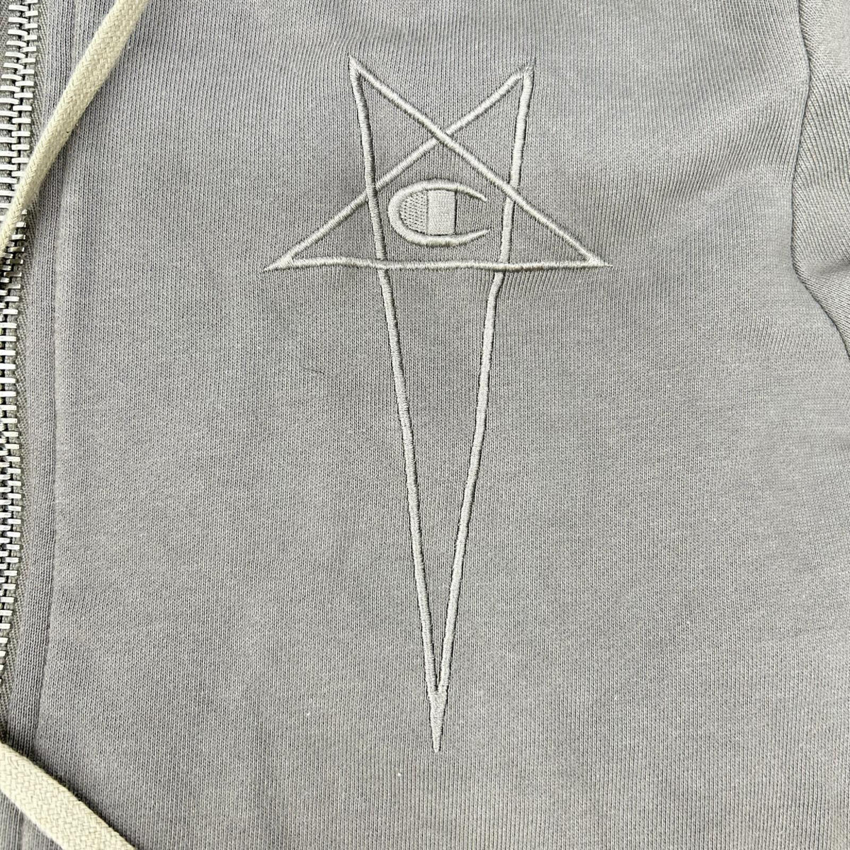 Rick Owens リックオウエンス CM21S0009 ×チャンピオン グレー系 ペンタグラム ジップアップ パーカー トップス
