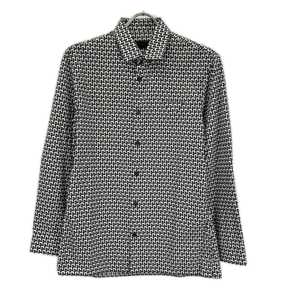 PRADA プラダ 22年製 ラフシモンズ期 UCM007 トライアングルロゴ 総柄 シャツ トップス
