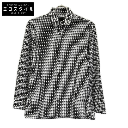 PRADA プラダ 22年製 ラフシモンズ期 UCM007 トライアングルロゴ 総柄 シャツ トップス