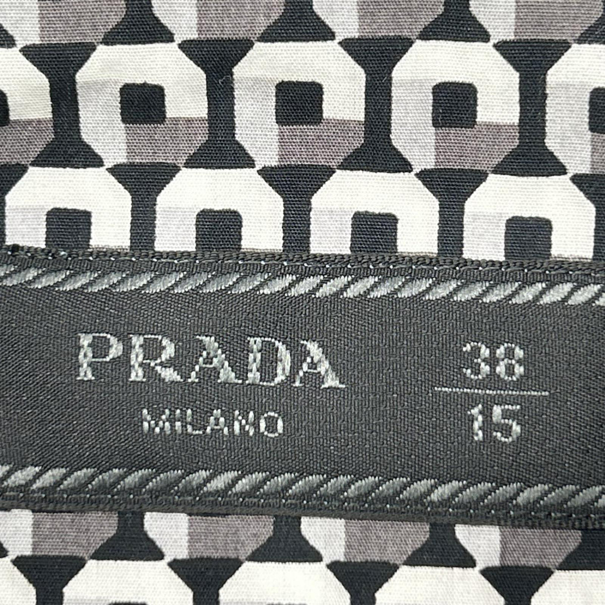 PRADA プラダ 22年製 ラフシモンズ期 UCM007 トライアングルロゴ 総柄 シャツ トップス