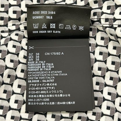 PRADA プラダ 22年製 ラフシモンズ期 UCM007 トライアングルロゴ 総柄 シャツ トップス