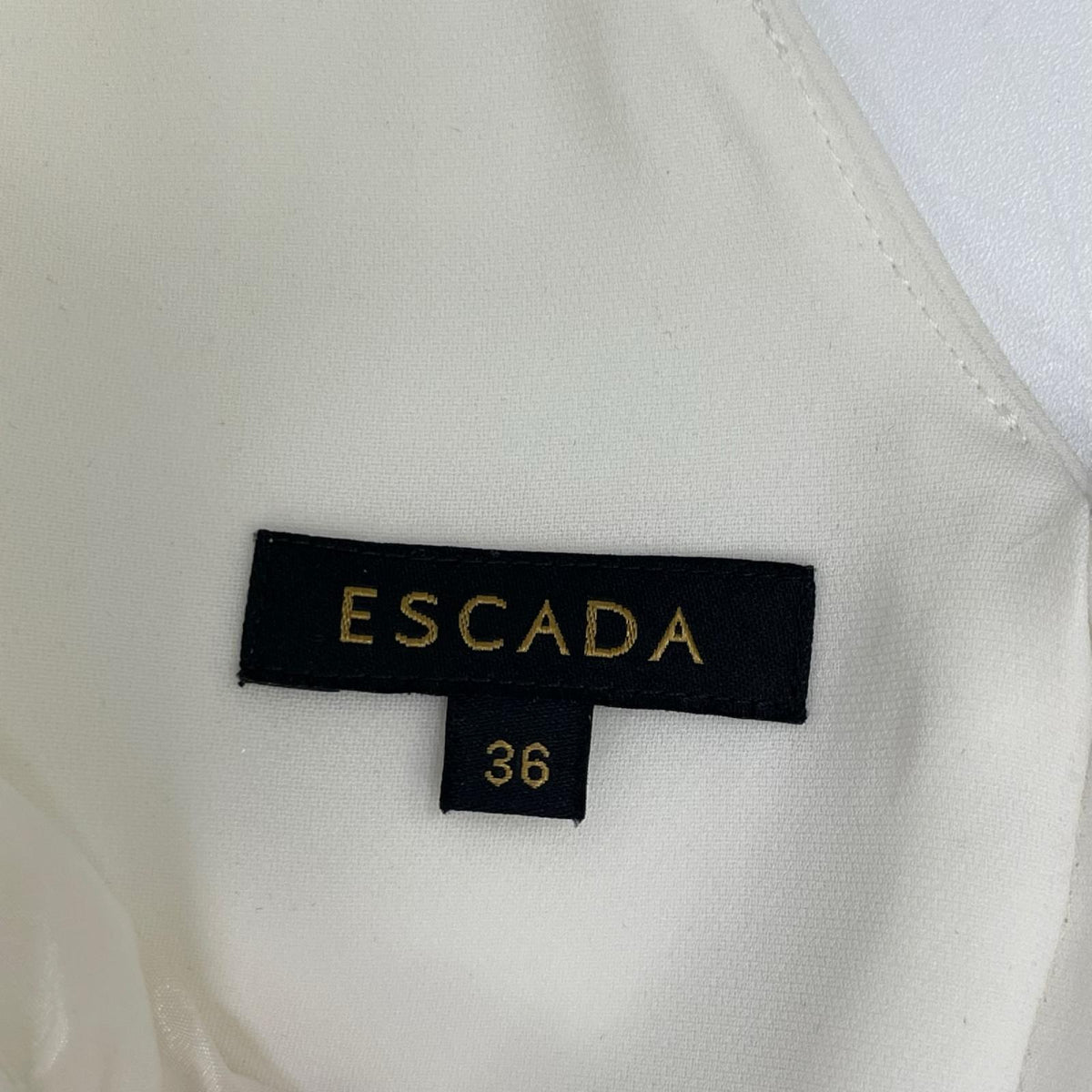 ESCADA エスカーダ 5020902 ホワイト×ブラックバイカラー バックオープン ドレスワンピース ワンピース
