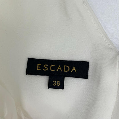 ESCADA エスカーダ 5020902 ホワイト×ブラックバイカラー バックオープン ドレスワンピース ワンピース