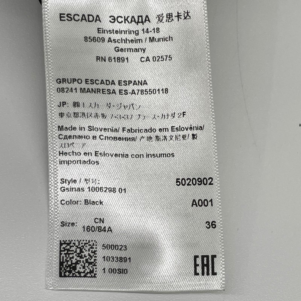 ESCADA エスカーダ 5020902 ホワイト×ブラックバイカラー バックオープン ドレスワンピース ワンピース