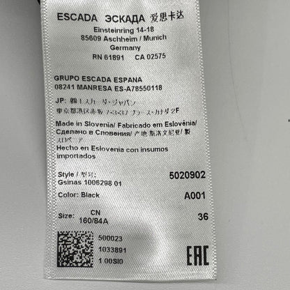 ESCADA エスカーダ 5020902 ホワイト×ブラックバイカラー バックオープン ドレスワンピース ワンピース
