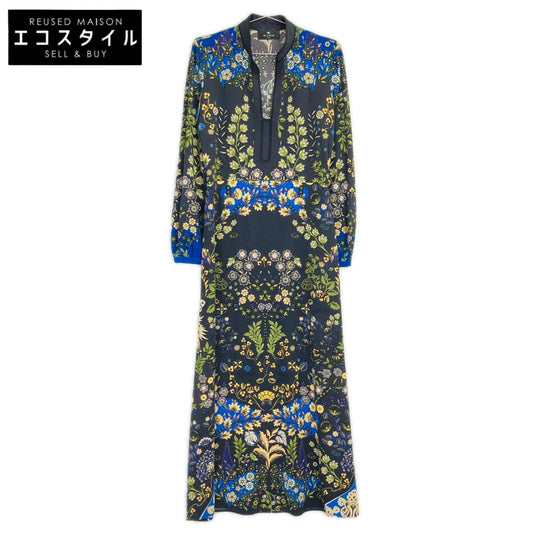 ETRO エトロ 222-13305-5133 ブラック ペイズリー ジャージードレスワンピース ワンピース