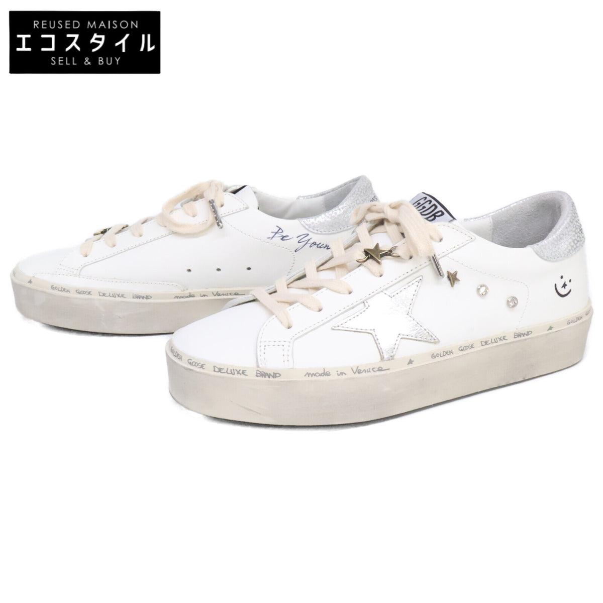 GOLDEN GOOSE ゴールデングース 【美品】HI STAR Be Younique レタリング カスタム スニーカー シューズ