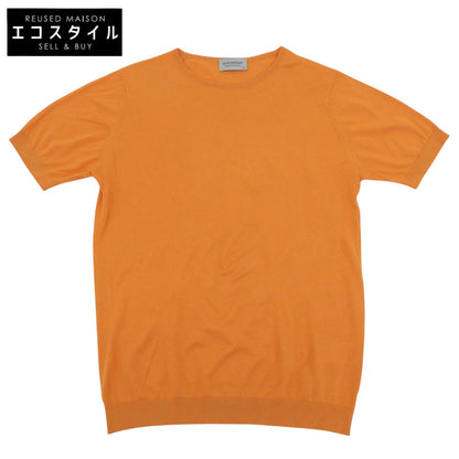 JOHN SMEDLEY ジョンスメドレー クルーネック ハイゲージサマーニット トップス メンズ オレンジ M トップス