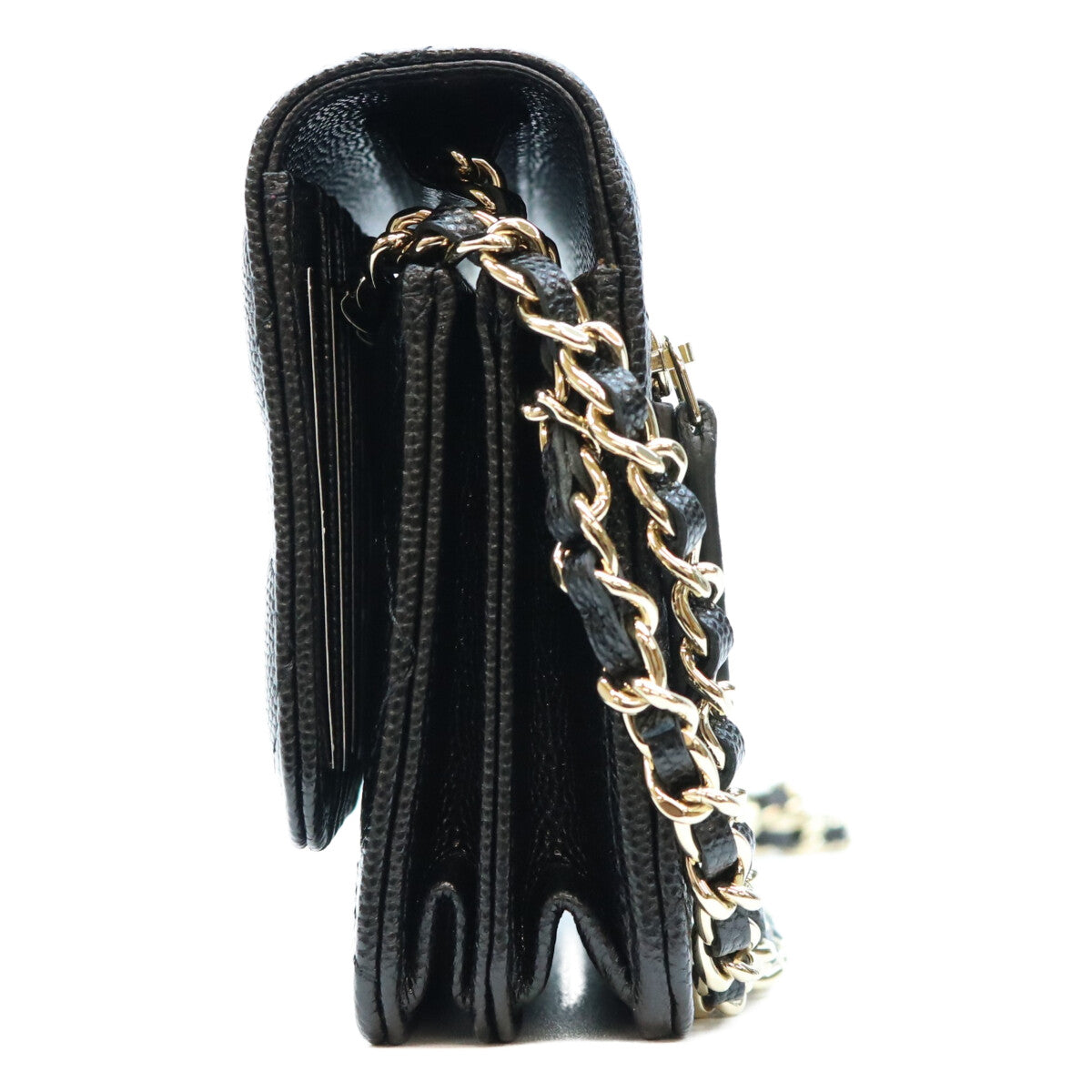CHANEL シャネル 21年 30番 AP1649 黒 キャビア G金具 ミニチェーンウォレット ショルダーバッグ