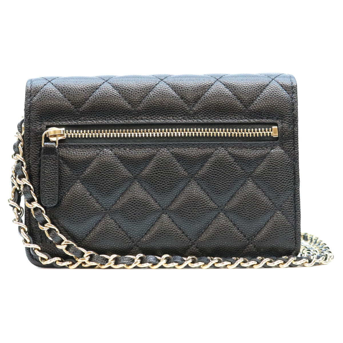 CHANEL シャネル 21年 30番 AP1649 黒 キャビア G金具 ミニチェーンウォレット ショルダーバッグ