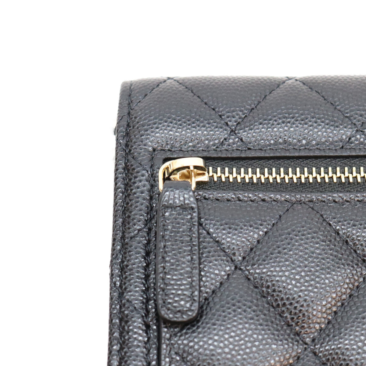 CHANEL シャネル 21年 30番 AP1649 黒 キャビア G金具 ミニチェーンウォレット ショルダーバッグ